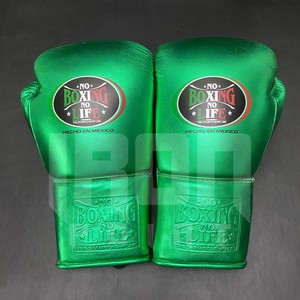 Gants de boxe professionnels personnalisables « No Boxing No Life » en cuir de vachette de qualité supérieure, à lacets, avec rembourrage épais à 4 couches – Vente chaude - Product Image 3