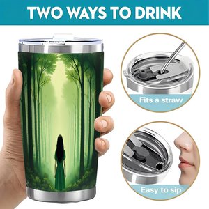 20oz Stainless Steel Tumbler Double Wall Insulated <b>Cold</b> Drink <b>Cup</b> Outdoor Use - Product Image 5
