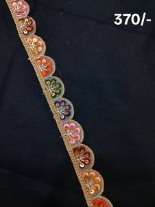 Erkoumi – Vente en gros de dentelle festonnée écologique 100 % polyester avec paillettes or et argent pour emballage cadeau de fêtes, style ethnique - Product Image 4