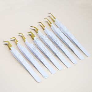 Nouvelle arrivée Pince à épiler pour extension de cils Cils en acier inoxydable à pointe en fibre Emballage personnalisé Poignée en diamant Ne glisse jamais Léger - Product Image 1