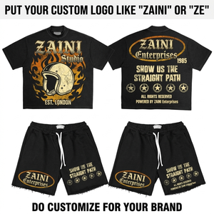 Premium 280 GSM 100% Polyester Jersey Breathable T Shirt <b>Shorts</b> <b>Set</b> Black Vintage Graphic Embossed Custom Logo Streetwear Summer - Product Image 1