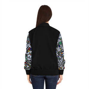 Chaqueta Bomber Orisun VI para Mujer, Corte Regular, Cuello Alto, Cierre con Cremallera de Cobre, Forro Negro, 100% Poliéster (AOP) - Product Image 3