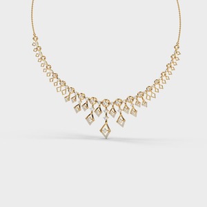 Exclusive High Jewelry 18K Gold IGI Certified Luxury Bridal <b>Statement</b> <b>Necklace</b> Draped Cascade Design | Royal Luxury for Women - Product Image 3