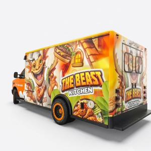 Grapheiques personnalisées imprimées en vinyle polymérique PVC pour enveloppement de carrosserie de food truck, résistantes aux UV, à changement de couleur, pour l'image de marque de la restauration - Product Image 2