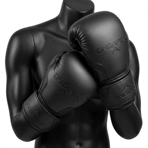 Boxing Gloves <b>Black</b> Professional Training Fight Gloves Padded Boxing Custom Logo OEM Wholesale Sports Glove - Product Image 2