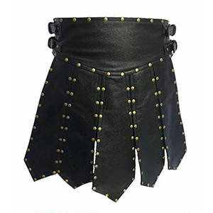 Kilt Romano Gladiador de Cuero Vacuno Negro Auténtico para Hombre, Estilo Club, LARP, Nuevo Diseño 2026 - Product Image 4