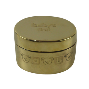Caja Redonda de Latón Real Hecha a Mano con Diseño Moderno y Lujoso, Almacenamiento Ligero de Metal para Frutos Secos y Dulces - Product Image 1