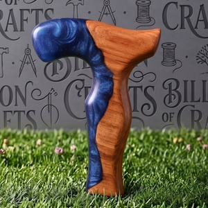 Handmade Epoxy <b>Resin</b> Sculpture Wooden Handle Artistic Irregular Shape Crafted Walking Stick Collectible Decor Piece - Product Image 1