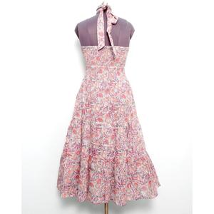 Fabricante Mayorista, Vestido Informal de Algodón 100% Indio, Bonito Vestido Largo en Línea A, Hecho a Mano, Estampado Floral, con Hombros Descubiertos, para Fiesta de Verano - Product Image 4