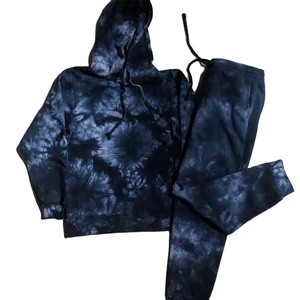 100% algodón, venta al por mayor, chándales informales de alta calidad, nuevos chándales elegantes teñidos con lazo, transpirables, chándal en blanco personalizado de 2 piezas - Product Image 1