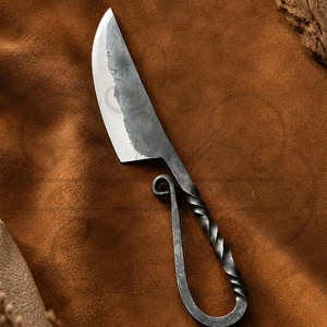 Ensemble de cuillères faites à la main |   Ensemble de couverts médiévaux en fer, cuillère, fourchette, couteau, forgés à la main, ustensiles vikings avec étui en cuir |   Cadeau pour lui - Product Image 4