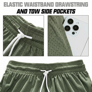 Shorts en maille ajustables de qualité supérieure, confortables et respirants, coupe décontractée, tendance, en promotion pour hommes - Product Image 3
