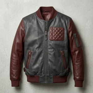 Customizable Men's High Quality Fashion Leather <b>Jacket</b> / New Design Heavyweight Men Leather <b>Jacket</b> For Winter Outdoor Wear - Product Image 1