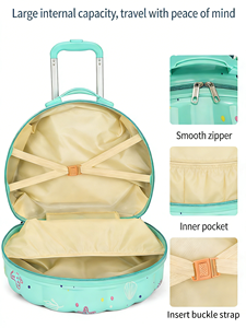 Valigia Leggera e Carina a Forma di Conchiglia, Set Beauty Case con Ruote Silenziose Universali per Bambini, Scuola e Viaggi - Product Image 3