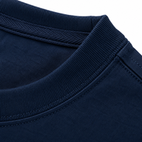 T-shirt à manches courtes en tissu éponge bleu marine pour homme de Sangita Garments, col rond, coupe classique, imprimé avec un motif de lettres, vêtement décontracté, 100% coton