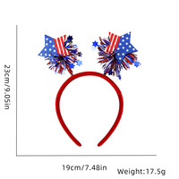Bandeau patriotique rouge pour la fête de l'Indépendance américaine 2026, pour enfants et adultes, pour fêtes et défilés, taille unique, semi-fait main