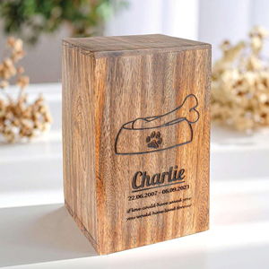 Wooden Funeral Urn with Custom Name Engraving Handmade Hardwood Cremation Urn by AYAANS - Product Image 5