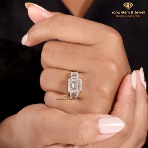 แหวนแต่งงานหรูหราทรง Asscher น้ำหนัก 1.70 กะรัต เพชร CVD คุณภาพสูงสี F ความสะอาด VVS2 ได้รับการรับรองจาก IGI ตัวเรือนทองคำแท้ 14K - Product Image 3