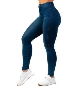 Jeans de cintura alta Deep Indigo para mujer, ajustados, sexys, para gimnasio, entrenamiento, fitness, con gran elasticidad, cintura alta, para chicas. - Product Image 2