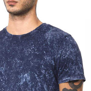 T-shirt homme personnalisé en coton de haute qualité, effet délavé, imprimé marbré, vintage, manches courtes, style streetwear décontracté, coupe ample. - Product Image 3