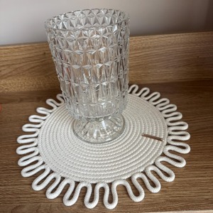 White Big Round Macrame Placemats Handmade Boho <b>Table</b> <b>Mats</b> for Enhances <b>Table</b> Styling For Home Restaurant Or Cafe Decor - Product Image 2