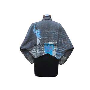 เสื้อแจ็คเก็ตวินเทจผ้าฝ้ายคันธาทำมือจากอินเดีย 100% พิมพ์ลายดอกไม้ เป็นมิตรกับสิ่งแวดล้อม สำหรับผู้หญิง-ฤดูใบไม้ผลิ/ฤดูหนาว - Product Image 6