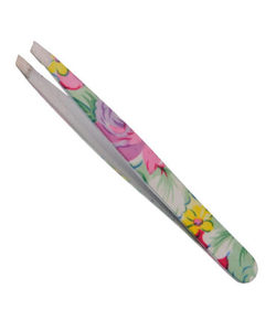 Pinzas para Cejas de Acero Inoxidable Impresas con Punta Inclinada, Diseño Profesional Personalizado OEM - Product Image 3