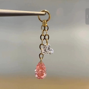 Pendientes de Oro de 14K con Diamantes Cultivados en Laboratorio de 0.40ct, Cadena con Eslabones, Cuentas Flotantes, Forma de Marquesa y Pera, Joyería de Lujo, Regalo para Mujer - Product Image 1