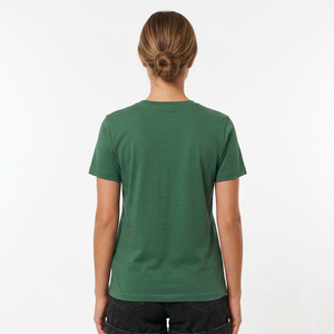 Wholesale Cotton Plain Green T-<b>shirts</b> Custom Logo Breathable Blank Casual Sports Workout Fitness Wear Women's T-<b>shirts</b> - Product Image 5