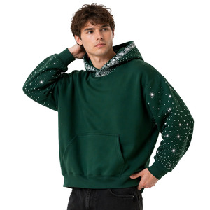 Fabricant sur mesure de sweats à capuche Y2K avec strass, coupe ample, en molleton épais 450 GSM, vente en gros, streetwear, pull-over, fourniture d'usine OEM - Product Image 4