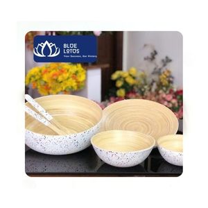 Bol en bambou roulé de haute qualité, design zen asiatique, écologique, pour la cuisine, le service des aliments, le stockage des fruits et les repas quotidiens - Product Image 1