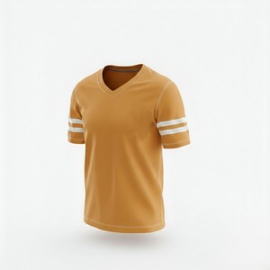 Camiseta de Béisbol con Cuello en V para Hombre, Color Sólido, Manga Corta, 100% Poliéster, Transpirable, Corte Regular, Ropa para Todas las Temporadas - Product Image 5