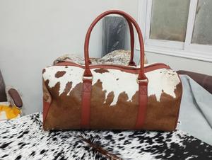 Sac de voyage de week-end en cuir véritable grande capacité avec fermeture éclair, léger et portable LHODB-0139 - Product Image 6