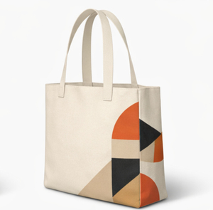 Geometric Pattern <b>Canvas</b> <b>Tote</b> Bag Large Size Hand Carry Shopping Bag Daily Use - Product Image 2