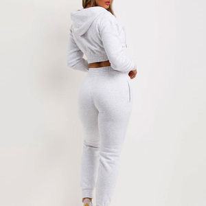 Women Hoodie Custom Logo Wholesale Custom Fashion OEM Breathable Cheap Price Crop <b>Top</b> Tracksuit for Women - Product Image 4