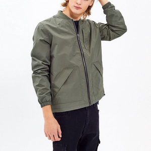 All Sizes Available Stylish Men's Slim Fit Lightweight Bomber <b>Jacket</b> Stand Front 100% Nylon Trendy Casual Outerwear Multicolor - Product Image 1