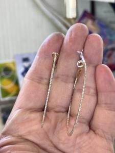 Aros Finos con Diamantes, Aros con Diamantes en el Interior y Exterior, Oro Amarillo de 14K, Aros Grandes con Diamantes, Diseño de Joyería Fina de Lujo - Product Image 6