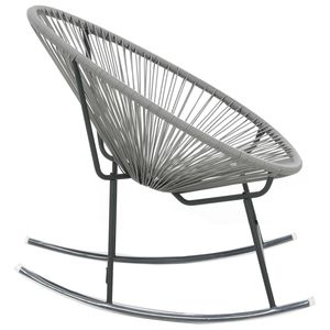 Chaise Rocking Moon en rotin gris poly pour l'extérieur pour le jardin - Product Image 4
