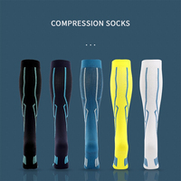 Chaussettes de compression personnalisées 15-20 mmHg, hauteur genou, soutien sportif et voyage, respirantes, en Spandex et Polyester, pour la course à pied (adultes)