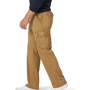 Pantalon cargo décontracté en toile respirant léger à séchage rapide, taille élastique, poches zippées, pour usage extérieur - Product Image 4
