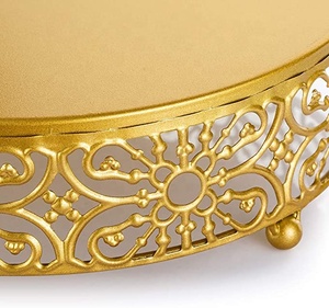 Gold Cake Stand Simple Type Metal Round Wedding Event Birthday Party <b>Dessert</b> Cupcake Base Display Plate - Product Image 4