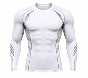 Camisetas de Compresión Blancas de Manga Corta para Hombre, de Secado Rápido, Ajuste Delgado, Deportivas, Cuello Redondo, Tejido de Lona Transpirable, Lisas, 180g - Product Image 2