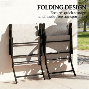 Set di 2 Sedie da Pranzo Pieghevoli Grigie per Esterni, Terrazza, Campeggio e Giardino - Product Image 4