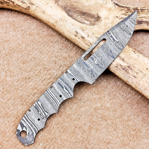 Cuchillo de caza de acero de Damasco personalizado al por mayor, hoja en bruto esqueletizada de espiga completa, suministro para cuchilleros DIY, directo de fábrica - Product Image 6