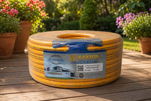Tuyau d'air flexible en PVC jaune renforcé, diamètre intérieur 8,5 mm, longueur 100 m, pour utilisation en atelier industriel, compresseur d'air pneumatique - Product Image 1