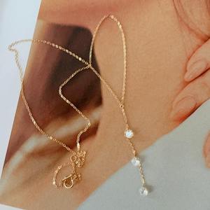 Collier pendentif goutte d'eau minimaliste AMBER JEWELS, plaqué or 18 carats, chaîne à maillons diamantés, unisexe, certifié IGI, bijoux de mariage - Product Image 5