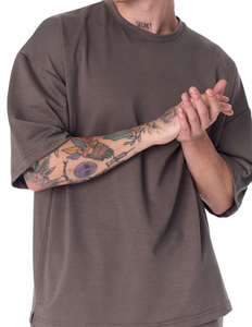 Customizable Breathable Summer Men's <b>T</b>-<b>Shirt</b> Shorts Set Crew Neck Seamless Fusing Heat-Transfer Printed Satin <b>Polyester</b> Fabric - Product Image 6