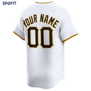 Camiseta de Béisbol para Hombre SPOFIT, Negra con Estampado Dorado, Transpirable, de Poliéster, Manga Corta, Corte Regular, Nombre del Equipo en la Espalda, Logotipo, para Adultos, para Todas las Temporadas - Product Image 2