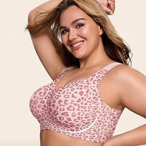 Sujetador deportivo sin aros para mujer, copa completa, talla grande, con tirantes ajustables de punto, sin costuras, de nailon, transpirable para todas las estaciones - Product Image 4