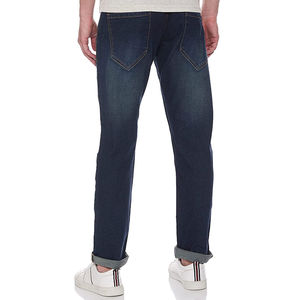 Jean slim fit en denim pour homme, pantalon décontracté en coton stretch, denim de haute qualité, bleu, beige, couleur foncée. - Product Image 4